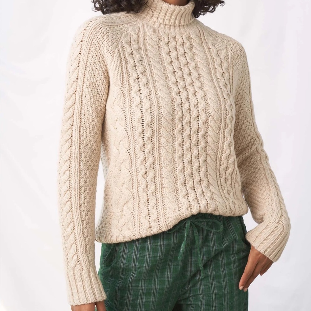 United By Blue Women’s Fisherman Sweater - Tan